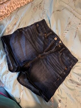 BKE High-Rise Dark Blue Denim Shorts